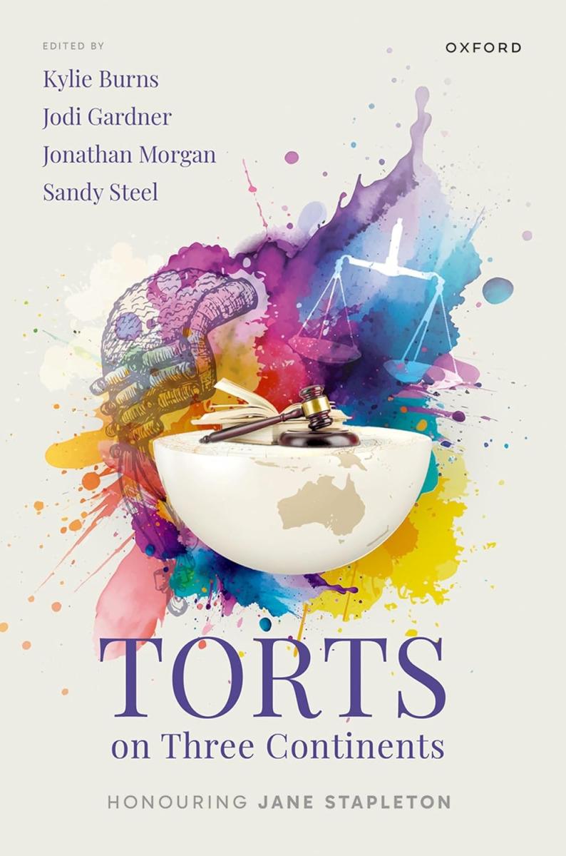 Front cover of book illustrated with half globe and brush stroke effects