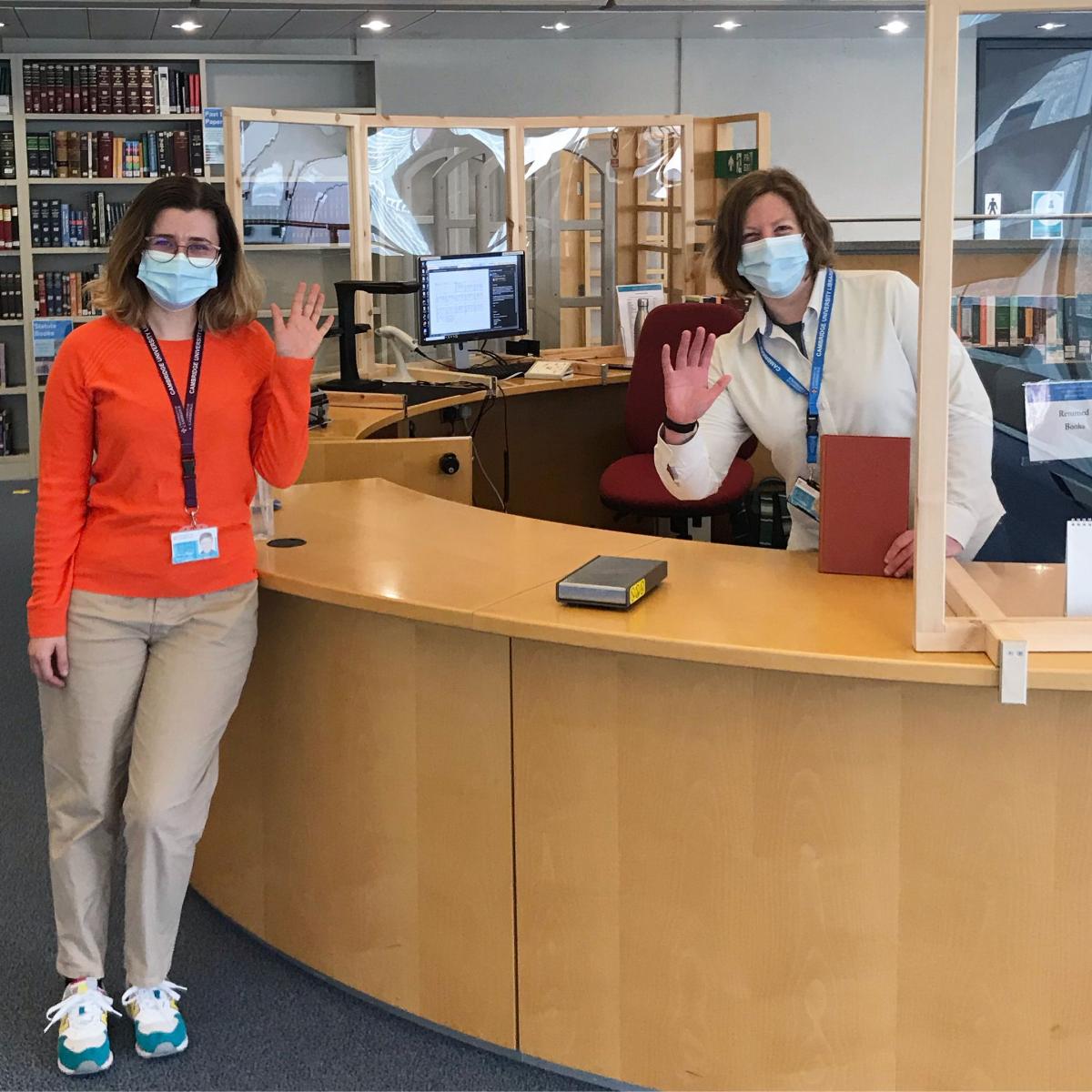 Squire Law Library team members at Enquiry Desk 